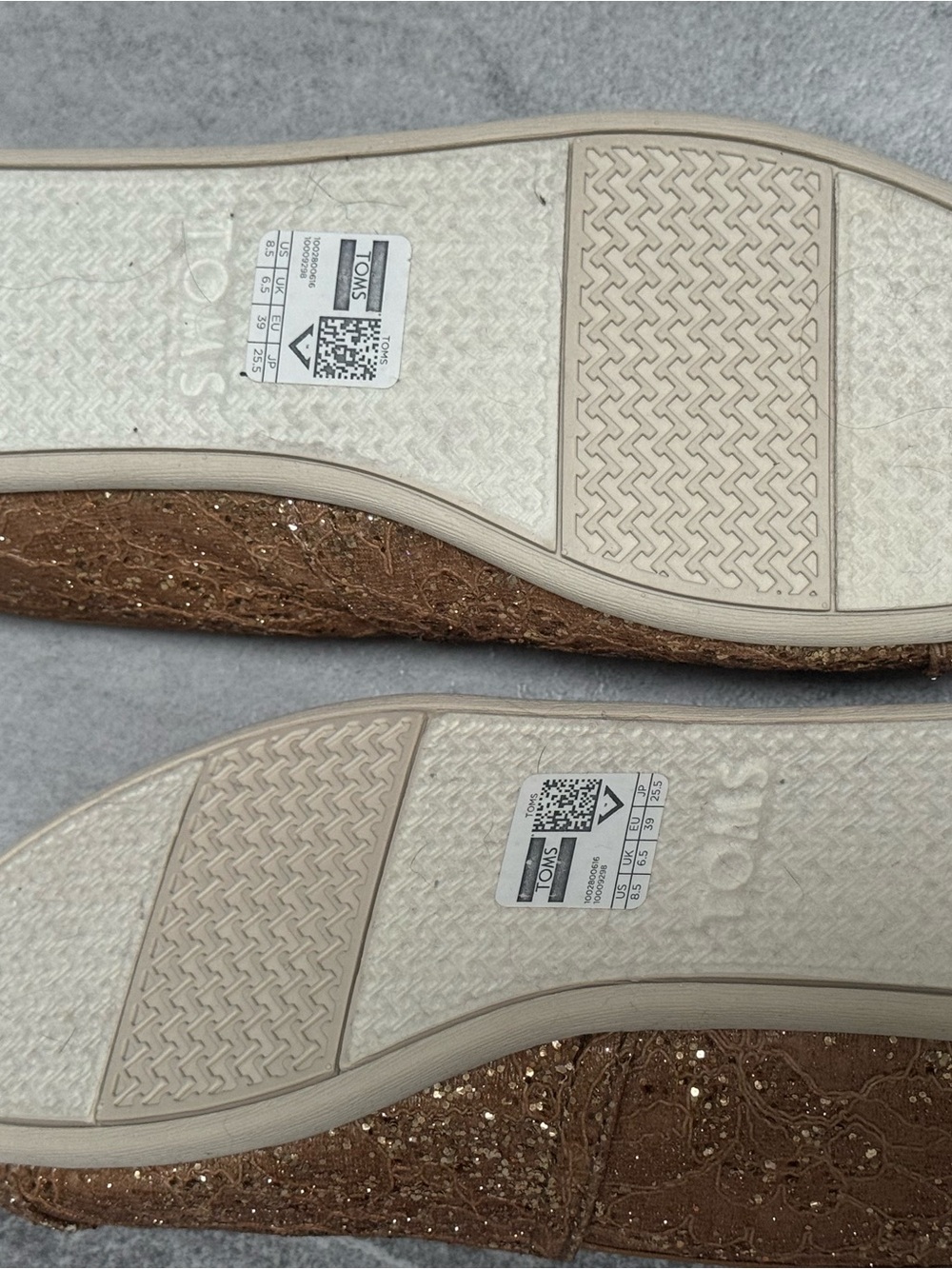 TOMS Women's Lace & Glitter Espadrilles in Sparkly Rose Gold - Picture 4 of 4